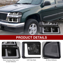 Load image into Gallery viewer, Chevrolet Colorado 2004-2012 LED DRL Bar Factory Style Headlights + Bumpers Black Housing Clear Len Clear Reflector