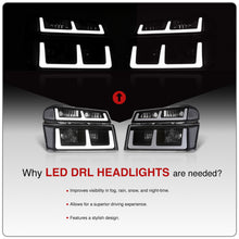 Load image into Gallery viewer, Chevrolet Colorado 2004-2012 LED DRL Bar Factory Style Headlights + Bumpers Black Housing Clear Len Clear Reflector