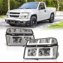 Load image into Gallery viewer, Chevrolet Colorado 2004-2012 LED DRL Bar Factory Style Headlights + Bumpers Chrome Housing Clear Len Clear Reflector