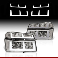 Load image into Gallery viewer, Chevrolet Colorado 2004-2012 LED DRL Bar Factory Style Headlights + Bumpers Chrome Housing Clear Len Clear Reflector
