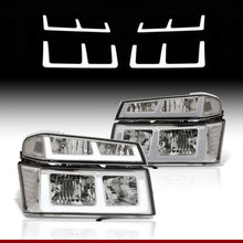 Load image into Gallery viewer, Chevrolet Colorado 2004-2012 LED DRL Bar Factory Style Headlights + Bumpers Chrome Housing Clear Len Clear Reflector
