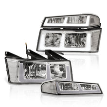 Load image into Gallery viewer, Chevrolet Colorado 2004-2012 LED DRL Bar Factory Style Headlights + Bumpers Chrome Housing Clear Len Clear Reflector
