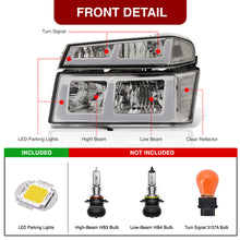 Load image into Gallery viewer, Chevrolet Colorado 2004-2012 LED DRL Bar Factory Style Headlights + Bumpers Chrome Housing Clear Len Clear Reflector