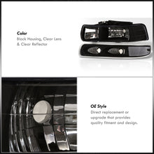 Load image into Gallery viewer, Chevrolet Silverado 1999-2002 / Suburban Tahoe 2000-2006 Factory Style Headlights + Bumpers Black Housing Clear Len Clear Reflector