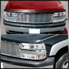 Load image into Gallery viewer, Chevrolet Silverado 1999-2002 / Suburban Tahoe 2000-2006 Factory Style Headlights + Bumpers Chrome Housing Clear Len Amber Reflector