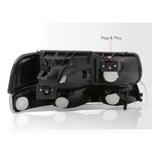 Load image into Gallery viewer, Chevrolet Silverado 1999-2002 / Suburban Tahoe 2000-2006 Factory Style Headlights + Bumpers Black Housing Clear Len Amber Reflector (All Black Bumpers)