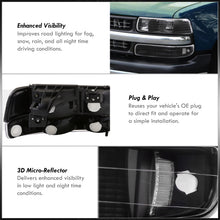 Load image into Gallery viewer, Chevrolet Silverado 1999-2002 / Suburban Tahoe 2000-2006 Factory Style Headlights + Bumpers Black Housing Clear Len Clear Reflector (All Black Bumpers)