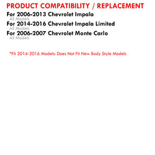 Load image into Gallery viewer, Chevrolet Impala 2006-2013 LED DRL Bar Factory Style Headlights Chrome Housing Clear Len Clear Reflector