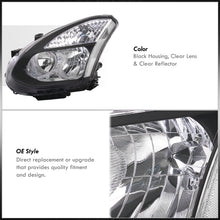 Load image into Gallery viewer, Nissan Rogue 2008-2013 Factory Style Headlights Black Housing Clear Len Clear Reflector (Halogen Models Only)