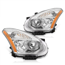 Load image into Gallery viewer, Nissan Rogue 2008-2013 Factory Style Headlights Chrome Housing Clear Len Amber Reflector (Halogen Models Only)
