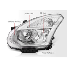 Load image into Gallery viewer, Nissan Rogue 2008-2013 Factory Style Headlights Chrome Housing Clear Len Clear Reflector (Halogen Models Only)