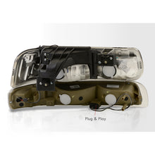 Load image into Gallery viewer, Chevrolet Silverado 1999-2002 / Suburban Tahoe 2000-2006 LED DRL Bar Factory Style Headlights + Bumpers Black Housing Clear Len Amber Reflector