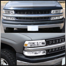 Load image into Gallery viewer, Chevrolet Silverado 1999-2002 / Suburban Tahoe 2000-2006 LED DRL Bar Factory Style Headlights + Bumpers Chrome Housing Clear Len Amber Reflector