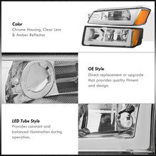 Load image into Gallery viewer, Chevrolet Avalanche (Plastic Body Cladding Models Only) 2002-2006 LED DRL Bar Factory Style Headlights + Bumpers Chrome Housing Clear Len Amber Reflector