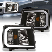 Load image into Gallery viewer, Chevrolet Silverado 2007-2013 LED DRL Bar Factory Style Headlights Black Housing Clear Len Amber Reflector