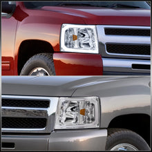 Load image into Gallery viewer, Chevrolet Silverado 2007-2013 LED DRL Bar Factory Style Headlights Chrome Housing Clear Len Amber Reflector