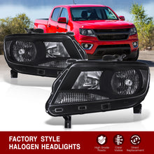 Load image into Gallery viewer, 2015-2020 Chevy Colorado 4-Door Extra Cab | Crew Cab Models Compatible w/ Factory Halogen Headlight Models Only Black Housing Clear Lens Reflector