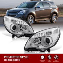 Load image into Gallery viewer, 2010-2015 Chevrolet Equinox Halogen Headlights w/ Projector Beam Chrome Housing Clear Lens Reflector