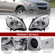 Load image into Gallery viewer, 2010-2015 Chevrolet Equinox Halogen Headlights w/ Projector Beam Chrome Housing Clear Lens Reflector