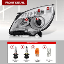 Load image into Gallery viewer, 2010-2015 Chevrolet Equinox Halogen Headlights w/ Projector Beam Chrome Housing Clear Lens Reflector