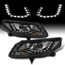 Load image into Gallery viewer, Chevrolet Malibu 2013-2015 Halo LED DRL Bar Projector Headlights Black Housing Clear Len Clear Reflector (Halogen Models Only)