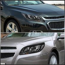 Load image into Gallery viewer, Chevrolet Malibu 2013-2015 Halo LED DRL Bar Projector Headlights Black Housing Clear Len Clear Reflector (Halogen Models Only)