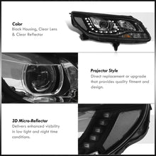 Load image into Gallery viewer, Chevrolet Malibu 2013-2015 Halo LED DRL Bar Projector Headlights Black Housing Clear Len Clear Reflector (Halogen Models Only)