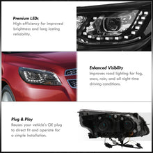 Load image into Gallery viewer, Chevrolet Malibu 2013-2015 Halo LED DRL Bar Projector Headlights Black Housing Clear Len Clear Reflector (Halogen Models Only)