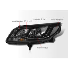 Load image into Gallery viewer, Chevrolet Malibu 2013-2015 Halo LED DRL Bar Projector Headlights Black Housing Clear Len Clear Reflector (Halogen Models Only)