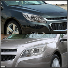 Load image into Gallery viewer, Chevrolet Malibu 2013-2015 Halo LED DRL Bar Projector Headlights Chrome Housing Clear Len Clear Reflector (Halogen Models Only)