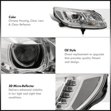 Load image into Gallery viewer, Chevrolet Malibu 2013-2015 Halo LED DRL Bar Projector Headlights Chrome Housing Clear Len Clear Reflector (Halogen Models Only)