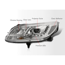 Load image into Gallery viewer, Chevrolet Malibu 2013-2015 Halo LED DRL Bar Projector Headlights Chrome Housing Clear Len Clear Reflector (Halogen Models Only)