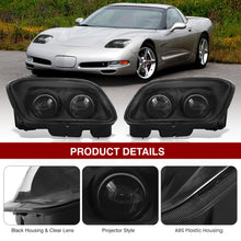 Load image into Gallery viewer, Chevrolet Corvette C5 1997-2004 Dual Projector Headlights Black Housing Clear Lens Clear Reflector
