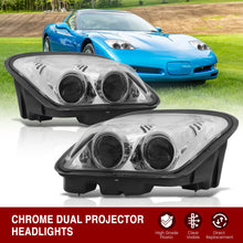 Load image into Gallery viewer, Chevrolet Corvette C5 1997-2004 Dual Projector Headlights Chrome Housing Clear Lens Clear Reflector