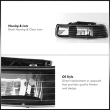 Load image into Gallery viewer, Chevrolet Silverado 1999-2002 / Suburban Tahoe 2000-2006 Factory Style Headlights Black Housing Clear Len Clear Reflector