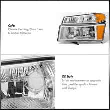 Load image into Gallery viewer, Chevrolet Colorado 2004-2012 Factory Style Headlights + Bumpers Chrome Housing Clear Len Amber Reflector
