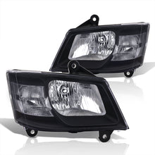Load image into Gallery viewer, Dodge Grand Caravan 2008-2010 Factory Style Headlights Black Housing Clear Len Clear Reflector