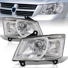 Load image into Gallery viewer, Dodge Grand Caravan 2008-2010 Factory Style Headlights Chrome Housing Clear Len Clear Reflector