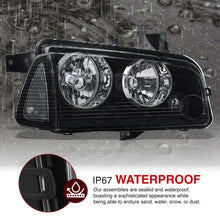 Load image into Gallery viewer, DODGE CHARGER 2006-2010 HEADLAMPS Black Housing Clear Lens Reflector