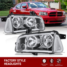 Load image into Gallery viewer, DODGE CHARGER 2006-2010 HEADLAMPS Chrome Housing Clear Lens Reflector