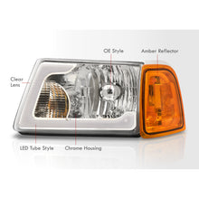 Load image into Gallery viewer, Ford Ranger 2001-2011 LED DRL Bar Factory Style Headlights + Corners Chrome Housing Clear Len Amber Reflector