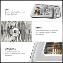 Load image into Gallery viewer, Ford Ranger 2001-2011 LED DRL Bar Factory Style Headlights + Corners Chrome Housing Clear Len Clear Reflector