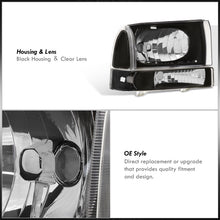 Load image into Gallery viewer, Ford F250 F350 F450 F550 Super Duty 1999-2004 / Excursion 2000-2004 Factory Style Headlights + Bumpers Black Housing Clear Len Clear Reflector