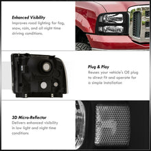 Load image into Gallery viewer, Ford F250 F350 F450 Super Duty 2005-2007 Factory Style Headlights Black Housing Clear Len Clear Reflector