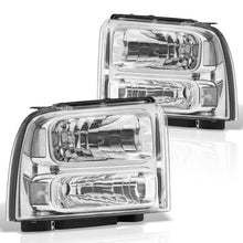 Load image into Gallery viewer, Ford F250 F350 F450 Super Duty 2005-2007 Factory Style Headlights Chrome Housing Clear Len Clear Reflector