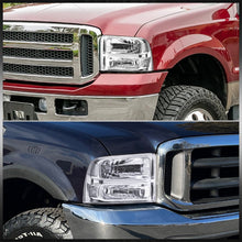 Load image into Gallery viewer, Ford F250 F350 F450 Super Duty 2005-2007 Factory Style Headlights Chrome Housing Clear Len Clear Reflector