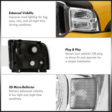 Load image into Gallery viewer, Ford F250 F350 F450 Super Duty 2005-2007 Factory Style Headlights Chrome Housing Clear Len Clear Reflector
