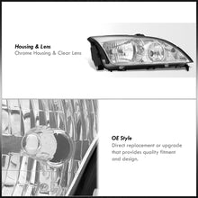 Load image into Gallery viewer, Ford Focus 2005-2007 Factory Style Headlights Chrome Housing Clear Len Clear Reflector