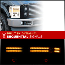 Load image into Gallery viewer, Ford F250 F350 F450 F550 Super Duty 2008-2010 Sequential LED DRL Bar Factory Style Headlights White Housing Clear Len Clear Reflector