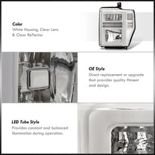 Load image into Gallery viewer, Ford F250 F350 F450 F550 Super Duty 2008-2010 Sequential LED DRL Bar Factory Style Headlights White Housing Clear Len Clear Reflector